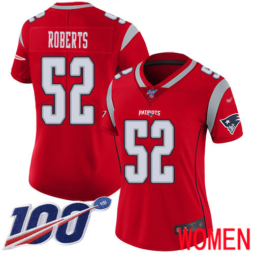 New England Patriots Football #52 100th Season Limited Red Women Elandon Roberts NFL Jersey->youth nfl jersey->Youth Jersey